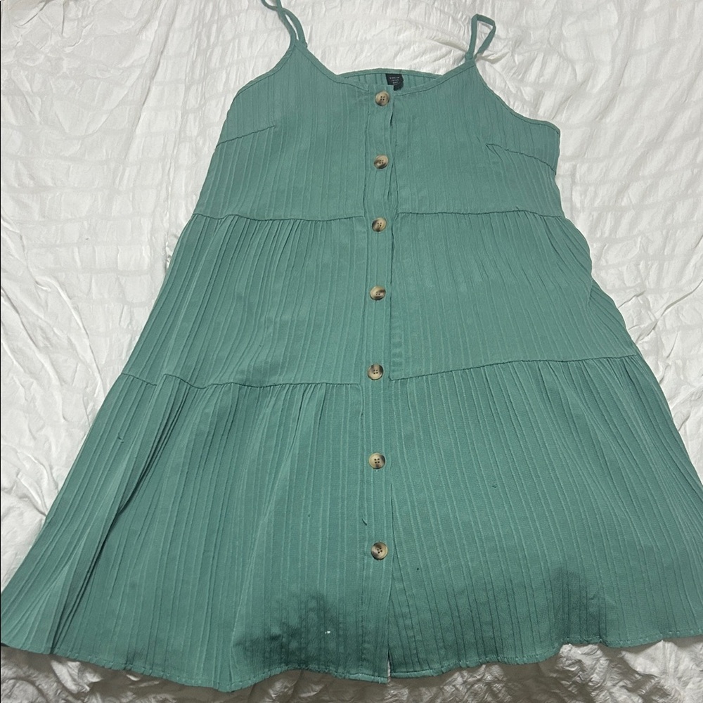 Sleeveless Teal Women’s Button Up Dress